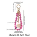 Porte-clés pendentif de sac en perles acryliques colorées avec charme de soleil doré mode - Style Pendentif Soleil (C0769)