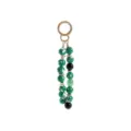 Porte-clés élégant en perles d'acrylique vert et blanc et breloque pour sac tendance. - Style Pendentif (C0764)