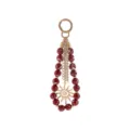 Porte-clés fait main en perles mouchetées rouges avec chaînes dorées et pendentif soleil - Style Pendentif Soleil (C0773)