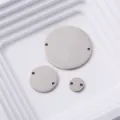 Ronde roestvrijstalen hangers met dubbele gaten voor DIY sieraden maken in 3 verschillende maten - 8mm / Staalkleur