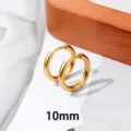 10mm Gouden Titanium Staal Oorringen voor Vrouwen Mannen Minimalistische Kraakbeen Piercing - 10mm Paar / Goud