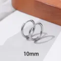 Titanium staal creolen detail weergave, 10mm kleine ronde oorbellen voor dagelijks gebruik. - 10mm Paar / Zilver