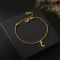 18K verguld koperen kralenarmband met letter C hanger, elegante dames sieraden. - Letter C