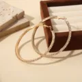 Elegante grote gouden strass-creolen voor dames, chique sprankelende kristallen mode-sieraden. - Strass Gouden Oorbel Hoepel / 7cm