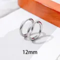 Gedetailleerd close-upoverzicht van 12 mm titanium stalen créoles, met prachtige fijne polijsting. - 12mm Paar / Zilver