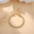 Gouden strass tennisarmband Schitterende kristallen ketting verstelbare sieraden SKU - Armband (Koperen Armband) / 5mm, 16+5cm / 18K Goud
