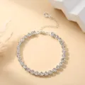 Elegante zilveren strass tennisarmband voor dames, sprankelend kristallen sieradengeschenk. - Armband (Koperen Armband) / 5mm, 16+5cm / Dik Zilver