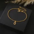 Gouden kralenketting armband met letter O, minimalistische koperen sieraden voor dames. - Letter O