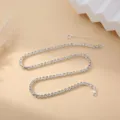 Strass klauwketting armband schitterende kristallen tennis armband voor vrouwen - Ketting (Koperen Ketting) / 4mm, 45+5cm / Dik Zilver