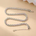 Strass tennis armband zilverkleurig kristal fonkelende elegante polsketting sieraden voor vrouwen - Ketting (Koperen Ketting) / 5mm, 45+5cm / Dik Zilver