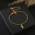 Gouden letter X kraal bedel armband voor vrouwen, stijlvolle koperen ketting sieraden. - Letter X