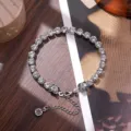 Schitterende strass tennisarmband met verlengketting, elegante en stijlvolle dames sieraden. - Armband (Koperen Armband) / 6mm, 16+5cm / Witgoud