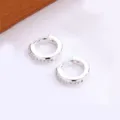 Zilveren kleine oorringen creolen voor dames, stralende ronde oorbellen met zirkonia - Binnendiameter 8mm (1 Paar) / Zilver