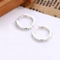 Zilveren oorbellen creolen voor dames, minimalistische kleine ronde strass huggie oorbellen. - Binnendiameter 12mm (1 Paar) / Zilver