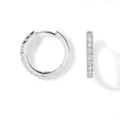 Elegante zilveren ronde créolen voor dames met schitterende zirkonia stenen, moderne stijl. - Binnendiameter 12mm (1 Paar) / Wit K/Zilver