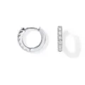 Elegante kleine ronde oorbellen met zirkonia voor vrouwen, glanzende modieuze dagelijkse sieraden. - Binnendiameter 8mm (1 Paar) / Wit K/Zilver