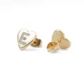 18K Verguld Hart Letter E Oorknopjes Sprankelende Zirkonia Mode Sieraden Stijl - Hart Letter E / Goud