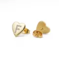 Gouden hart letter F oesterringen, stijlvolle strass steentjes mode sieraden variant. - Hart Letter F / Goud