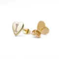 Modieuze 18K vergulde hart letter oorknopjes met fonkelende strass steentjes voor dames. - Hart Letter I / Goud