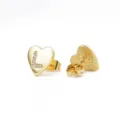 Vergulde gouden hart letter L oorknopjes met glanzende strasssteentjes mode sieraden - Hart Letter L / Goud