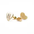 Verguld Hart Letter N Oorsieraden Zirkonia Pave Mode Dames Sieraden Accessoire - Hart Letter N / Goud