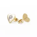 Vergulde hart letter P oorknopjes glinsterende kristal mode sieraden voor vrouwen - Hart Letter P / Goud