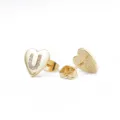 18K Verguld Hart Letter U Oorknoppen met Zirkonia Pave Mode Sieraden Variant - Hart Letter U / Goud