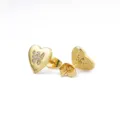 Gouden hart oorknopjes met strass letter W glinsterende mode sieraden cadeau voor dames - Hart Letter W / Goud