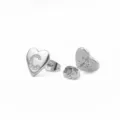 Modische zilverkleurige hart letter C oorknopjes voor dames glanzende zirconia sieraden - Hart Letter C / Zilver