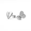 Zilverkleurige hart letter I oorknopjes mode geplaveid strass metalen sieraden cadeau - Hart Letter I / Zilver