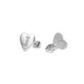 Zilverkleurige hart letter J oorknopjes met strass steentjes, elegante dames sieraden voor dagelijks. - Hart Letter J / Zilver