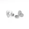 Zilveren hart letter K oorknopjes, sprankelende zirkonia, chic koperen sieraden cadeau. - Hart Letter K / Zilver