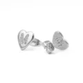 Zilveren hart oorknopjes met letter M fonkelende strass mode sieraden cadeau voor vrouwen - Hart Letter M / Zilver