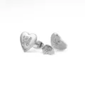 Zilveren hart letter W oorknopjes met glanzende strass-steentjes, modieus sieradenaccessoire. - Hart Letter W / Zilver