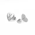 Hartvormige strass initiaal X oorknopjes in zilveren kleur mode sieraden SKU item. - Hart Letter X / Zilver