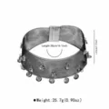 Black mesh rhinestone choker necklace with magnetic clasp and crystal pendants for women - Black