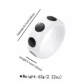 Bracelet en resine style Y2K avec pois noirs, jonc acrylique geometrique tendance pour femmes. - Style Chpois Noir Fond Blanc (B3633)