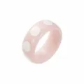 Bague en résine à pois roses bague acrylique épaisse y2k élégant bijou mode vintage - Style Épais Point Blanc Fond Rose (B3636)