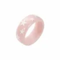 Bague étoile en résine rose bijoux esthétiques Y2K mignons accessoire de mode pour femmes - Style Étoile Blanche Fond Rose Pâle (B3620)