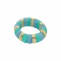 Bracelet extensible en acrylique coloré avec des perles dorées, style de vacances bijoux. - Style Entretoise Métallique Résine Bleu Vert (B3680)