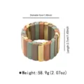 Bracelet jonc coloré géométrique en résine style Y2K, bijou tendance pour femme moderne. - Style Anneau Patchwork Métal Résine Multicolore (B3590)