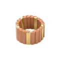 Bracelet manchette en résine acrylique chunky avec accents dorés pour femme, bijou Y2K. - Style Patchwork Métal Or Résine Café Au Lait (B3595)