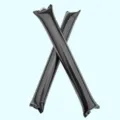 Black inflatable cheering sticks for concerts and sports events, X-shaped party cheering props. - Black