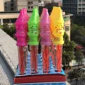 Kids bubble wand set colorful cartoon snowman shape handheld outdoor toy for children party fun - Snowman Style / 1 Piece/Pack
