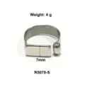 Minimalistische open ring van titanium staal met rechthoekige plaat en parel voor dames. - R5078-Staalkleur
