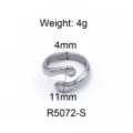Roestvrij staal omhelzing ring open minimalistisch zilver kleur mode sieraden voor vrouwen. - Dubbele Hand Hug Stijl (R5072-S)