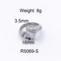 Minimalistische sculpturale ring van titaanstaal, grof onregelmatig hol design, sieraden - Chunky Onregelmatige Stijl (R5069-S)