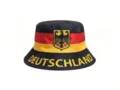 Germany flag bucket hat black cotton sun protection cap 2026 euro cup unisex fan headwear - Germany 3