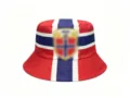 Norwegian flag print bucket hat for men and women summer sun protection sports fan cap. - Norway 2