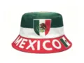 Mexico flag print bucket hat for fans sports sun protection casual unisex stylish cap. - Mexico Style 2